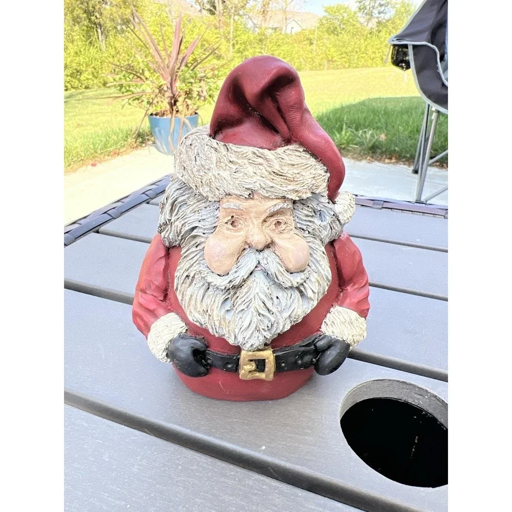 Vtg Hand Painted Santa Claus Resin Figurine 6